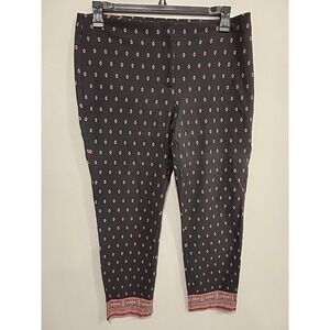 J. Jill‎ Premium Bi Stretch Black Red Check Pants Womens 14, 36 Waist 26 Inseam